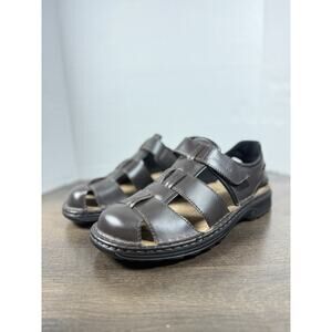 Josef Seibel Men’s Leather Fisherman Sandals Brown Size 43 (10) Comfort